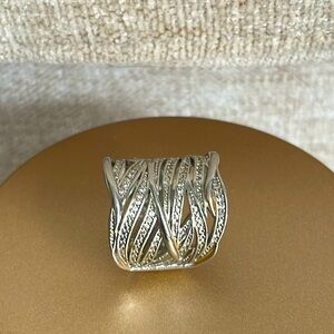 Sterling silver ring 925 silver cobbled ring unisex size 6 new in bag